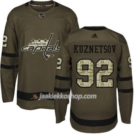Miehille NHL Washington Capitals Pelipaita Evgeny Kuznetsov 92 Adidas 2017-2018 Camo Vihreä Authentic